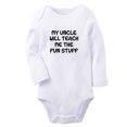 thumbnail image 1 of iDzn My Uncle Will Teach Me The Fun Stuff Funny Rompers, Newborn Baby Unisex Bodysuits, Infant Jumpsuits, Toddler 0-12 Months Kids Long Sleeves Oufits, 1 of 4