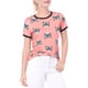 thumbnail image 1 of INSPIRE CHIC Camiseta de Ringer de Manga Corta con Estampado de Gatos de Mascota para Mujeres M Coral Rosa, 1 of 6