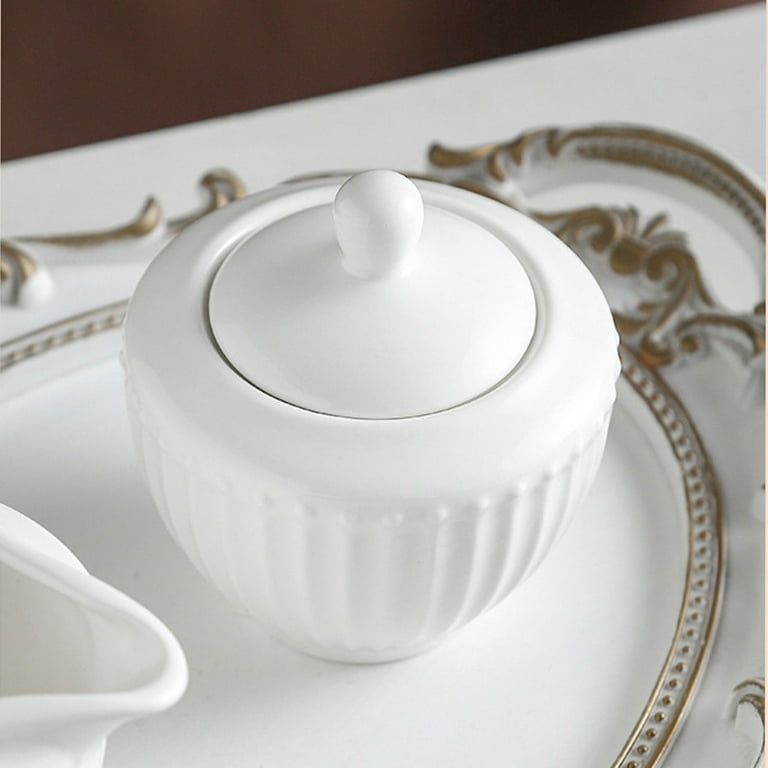 M-Type Coffee Set - Teapot - Coffer Cup - Sugar Pot - Creamer - White