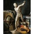 thumbnail image 2 of Thomas Germain Joseph Duvivier 20x24 Black Ornate Framed Double Matted Museum Art Print Titled: Still Life with Sphere, Palette and Antique Plaster, 2 of 5