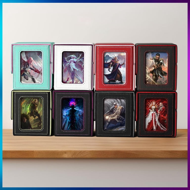 Banloga Card Deck Box, Holds 100+ Double-Sleeved Cards, PU Leather,  Magnetic Closure, TCG CCG Holder - Walmart.com