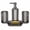 Gray, variant on 4-piece Black Bathroom Accessories Set Glossy Brushed Finish Plastic Modern Decor