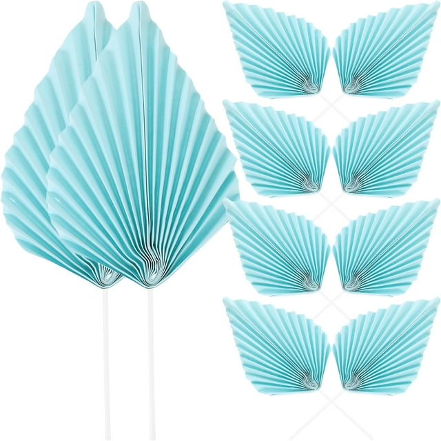Miangastore 10PCS Leaves Cake Picks Paper Fan Cupcake Toppers Insert Decoration Birthday Cake Ornament