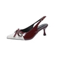 thumbnail image 2 of Women's Fashionable Casual Outerwear Versatile Plus Size Color-Blocked Bow Pointed Toe Closed Toe Strap High Heel Open Back Sandals, 2 of 9