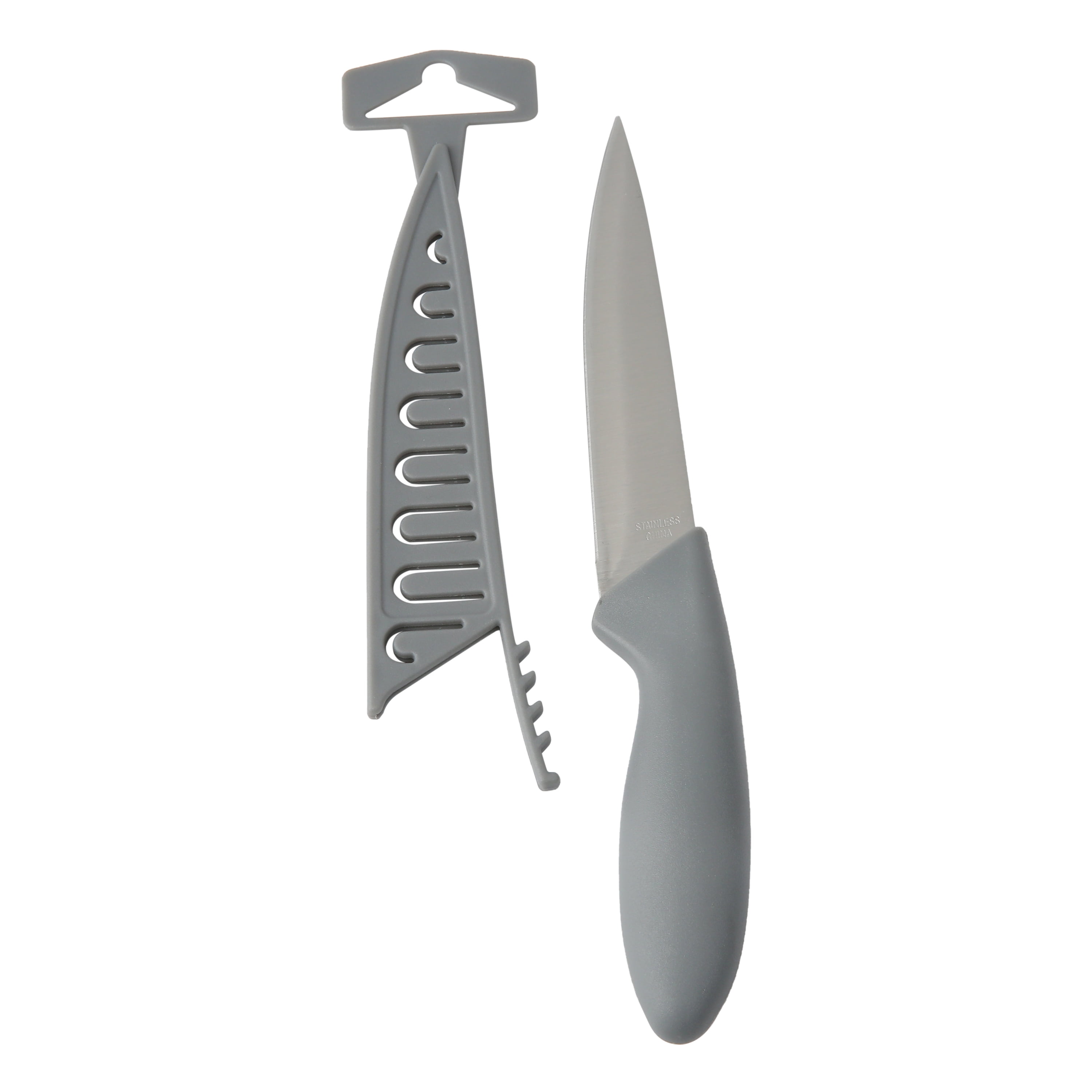 Mainstays 5" Stainless Steel Kitchen Utility Knife with Gray Soft Grip Handle