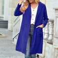 thumbnail image 4 of Lisbinx Coats for Women, Women's Spring And Lapel Wool Solid Color Sleeve Wool Pocket Jacket Holiday Gift Finder, 4 of 7