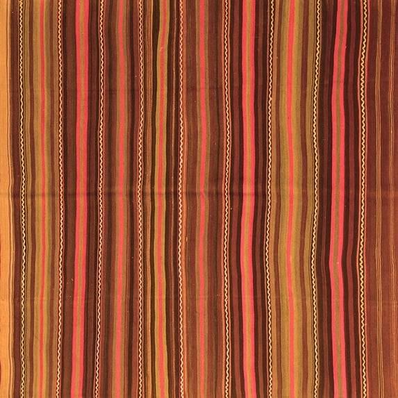 Ahgly Company Indoor Square Southwestern Orange Country Area Rugs, 5' Square