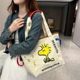 thumbnail image 5 of Bolso de lona de gran capacidad con dibujo animado de Disney Snoopy de MINISO, bolso de hombro para estudiantes, bolso de mano con estampado lindo, 5 of 5