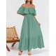 thumbnail image 2 of Vestido ZESICA 2025 de verano con volantes y hombros descubiertos, 2 of 6
