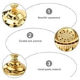 thumbnail image 2 of HAMPPLIES 1Pack Incense Burner Golden Metal Aromatherapy Fragrance Ornament for Home Decor Desktop, 2 of 8