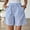 Blue plus size shorts for women a1, variant on Womens Striped Elastic Waist Shorts Plus Size Cotton Linen Loose Casual Flowy Summer Beach Travel Lounge Shorts with Pockets Comfy Clothing, Blue L