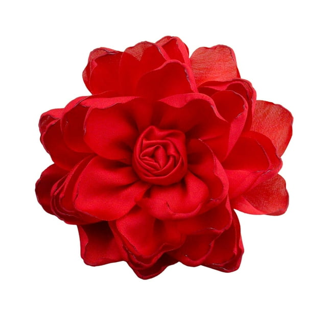 Broche de flores de 10 cm Fernando pasador de satén para El pelo Rojo