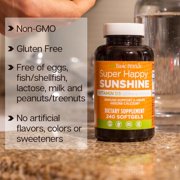 Basic Health Brands Happy Sunshine Vitamin D3, 5000 IU, Supports Bone & Immune Health, Dietary Supplement - 240 Count