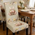 thumbnail image 6 of Hometravel Stretch Easter Bunny Chair Cover, Rabbit Print Seat Protector, Festive Table Chair Decoration for Dining Room, Home Holiday Party, 6 of 6