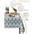 thumbnail image 2 of Teal Pink Table Cloth, Modern Abstract Geometric Waterproof Tablecloth for Square Tables, Reusable Washable Fabric Table Cover for Restaurant Kitchen Dining Tables 54"x54", 2 of 6