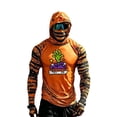 thumbnail image 2 of GrmtClth Halloween Sun Protection Shirt Mens Summer Fishing Hooded Sun Protection Long Sleeve Halloween Graphic Tops Orange S, 2 of 3