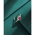 thumbnail image 3 of Anillo de circonita en forma de corazón de corindón rojo Anillo de diamantes rojos de amor personalizado de moda de nicho de lujo ligero de plata esterlina para mujer Anillo de diamantes, 3 of 6