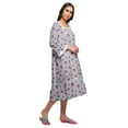 thumbnail image 2 of Moomaya WoMen's Flared Nightdress Long Sleeve Cotton Button Placket Nightwear, 2 of 6