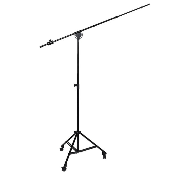 LyxPro SMT-2 Professional Microphone Stand Heavy Duty 90” Studio Overhead  Boom Stand with Rolling Casters, 87” Extra Long Telescoping Arm Mount, 