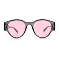 thumbnail image 4 of Womens Mod Vintage Style Thick Temple Round Hipster Plastic Sunglasses Slate - Pink, 4 of 8