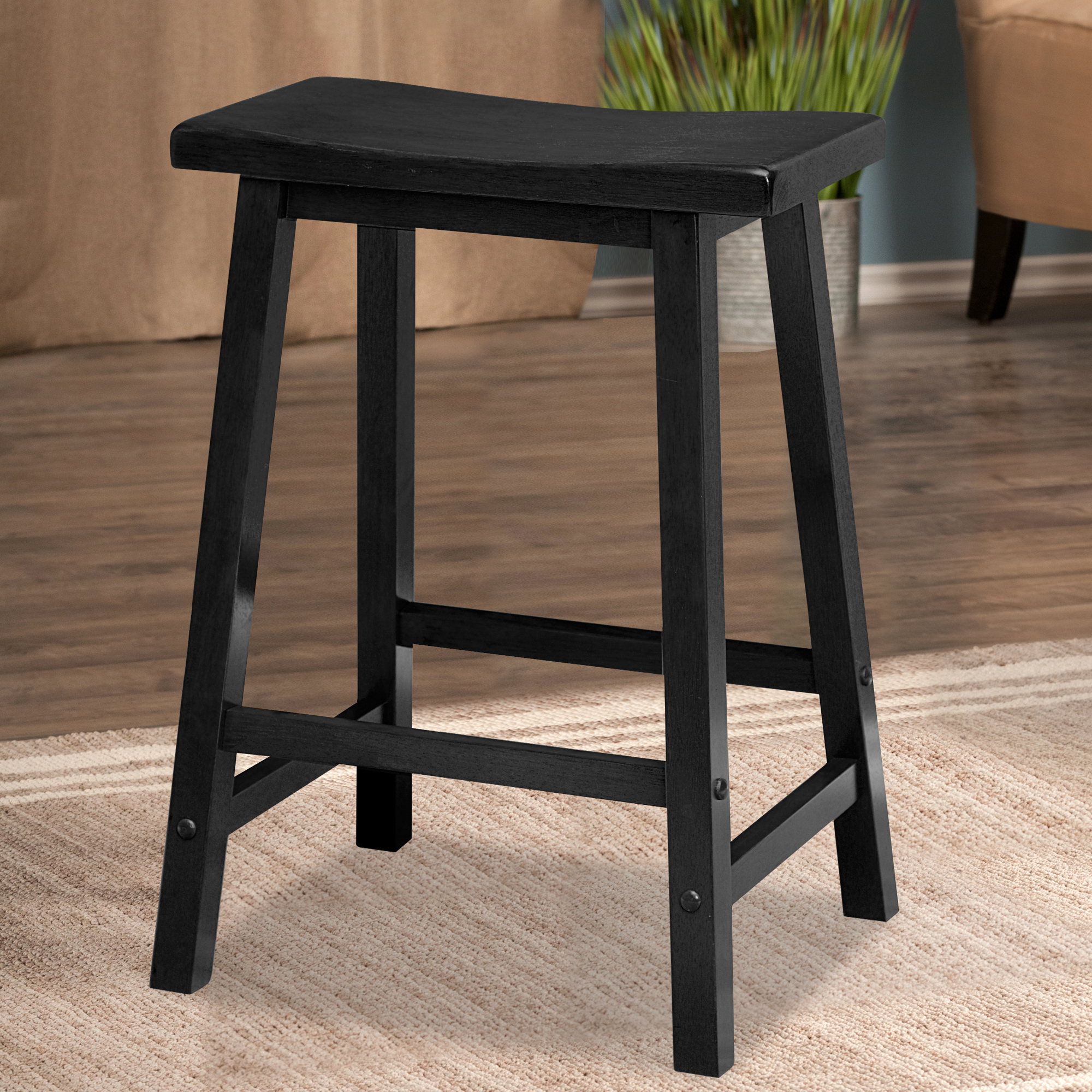 Winsome Wood Satori Saddle Seat Bar Stool 29 Walnut Winsome Wood Satori Saddle Seat Bar Stool 29 Walnut
