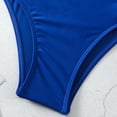 thumbnail image 5 of Lovskoo One Piece Swimsuit Women 2024 Sleeveless Bathing Suits Twist Front Cutout Ruched Swimwear Blue L, 5 of 8