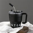 thumbnail image 2 of Dusknt Stainless Steel Thermos Coffee Cup with Straw Black A, Glass&Bottle,, 2 of 9