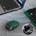 thumbnail image 4 of Colorful Wireless Computer Keyboards Mouse Combos, UBOTIE Polychrome Round Keycaps Retro PC Keyboards 2.4GHz Radio Frequency Connection with Optical Mouse(Green-Black), 4 of 6