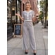 thumbnail image 2 of Conjunto Casual para Mujer 2 Piezas Blusa Crop con Botones Decorativos y Pantalón Palazzo de Pierna Ancha, 2 of 5
