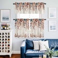 thumbnail image 2 of Orange Blue Leaves Kitchen Curtains Valances and Tiers Set of 3 Fall Leaf Branch Retro Tier Curtains and Valance with Rod Pocket for Small Windows, 27.5"x24", 2 of 9
