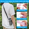thumbnail image 3 of REGALWOVEN Water Bottle Lanyard, Adjustable Holder Shoulder Strap with Ring Buckle Clips for Hiking Walking Outdoor Purple 5cm, 3 of 5