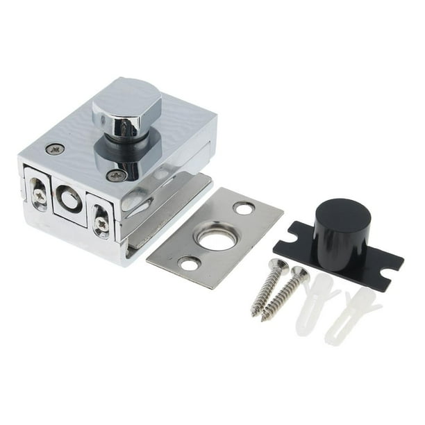 Cerradura de puerta de vidrio de acero inoxidable sin llave duradera y anti-cerradura de seguridad Plata