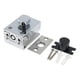 thumbnail image 1 of Cerradura de puerta de vidrio de acero inoxidable sin llave duradera y anti-cerradura de seguridad Plata, 1 of 9