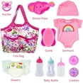 thumbnail image 4 of ZITA ELEMENT Baby Doll Accessories 13 Pcs Baby Doll Feeding and Caring Set Babies Pretend Doll Accessories Including Baby Doll Diaper Bag, Diapers, Clothes, Bottles, Dinner Plate, Pacifier and Comb, 4 of 7