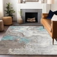 thumbnail image 6 of HomeRoots 622424 9 x 12 ft. Teal, Blue & Taupe Abstract Washable Transitional Indoor & Outdoor Rectangle Area Rug, 6 of 9