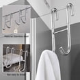 thumbnail image 5 of 2 Pieces Stainless Steel Hook over Shower Door Hangers Heavy Duty The Hooks Bathroom, 5 of 6