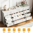 thumbnail image 5 of Studyset Dresser for Bedroom,Withe Long Wood Dresser with 12 Drawers,Storage Chest of Drawers with Plug-in Charging Hub,Sturdy Steel Frame,55 Inch TV Stand for Living Room,Closet,Entryway,Nursery, 5 of 6