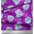 thumbnail image 2 of Soimoi Purple polyester Crepe Fabric Crystal Stone Geometric Printed Fabric 1 Yard 42 Inch Wide, 2 of 3