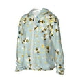 thumbnail image 3 of Goofa Bees Printed Women's UPF 50+ Sun Protection Hoodie Jacket Lightweight Long Sleeve Sun Shirt for Women with Pocket Hiking Outdoor-Small, 3 of 9