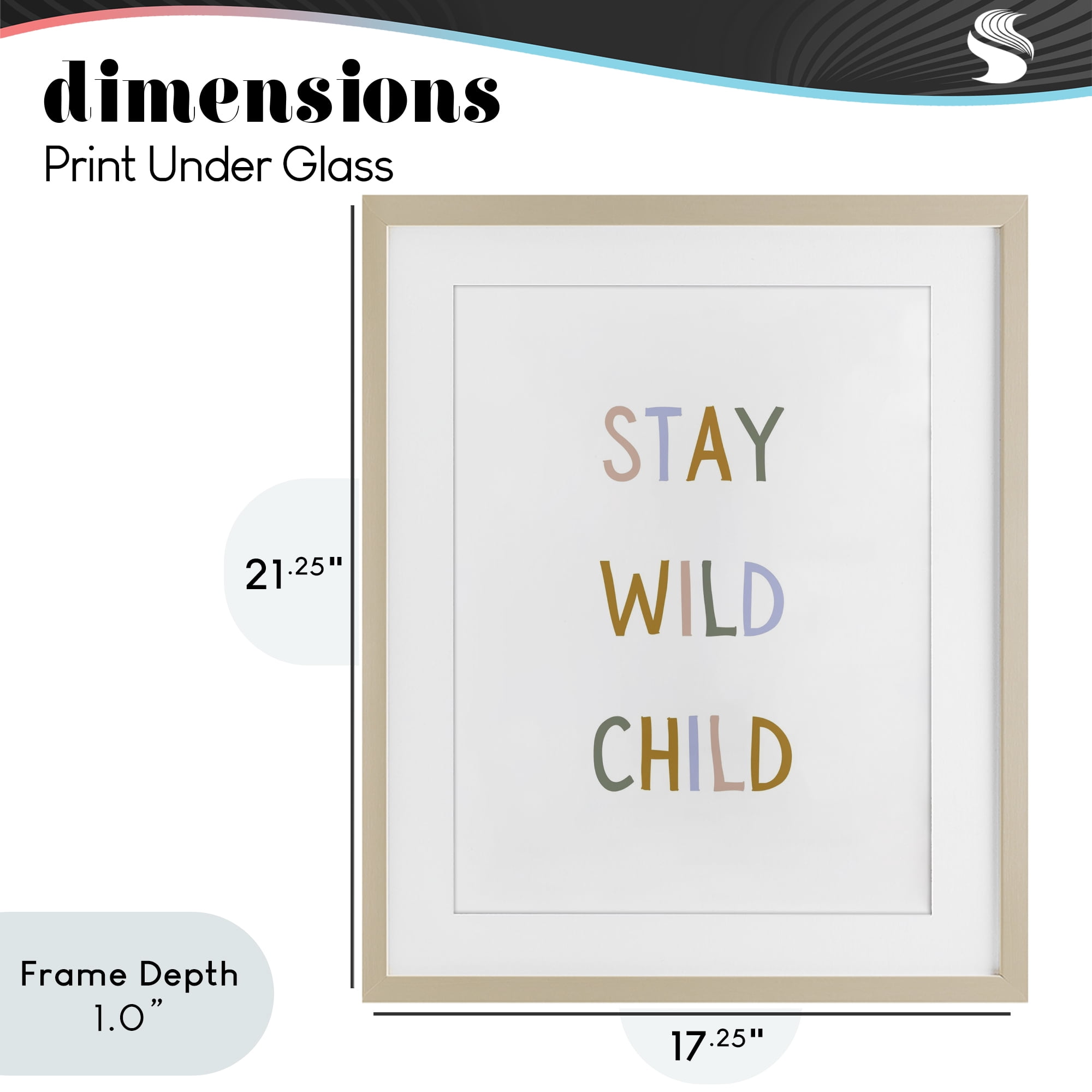 Stupell Industries Stay Wild Child Birch Framed Print Under Glass, design by Katie Griggs