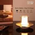 thumbnail image 2 of Tubicen LED Flameless Candle Table Lamp, 2000mAh Rechargeable Battery Lamp, Gesture Control Stepless Dimming Table Light, Memory Function Cordless Lamp for Dining Table, Party, Brass, 2 of 7