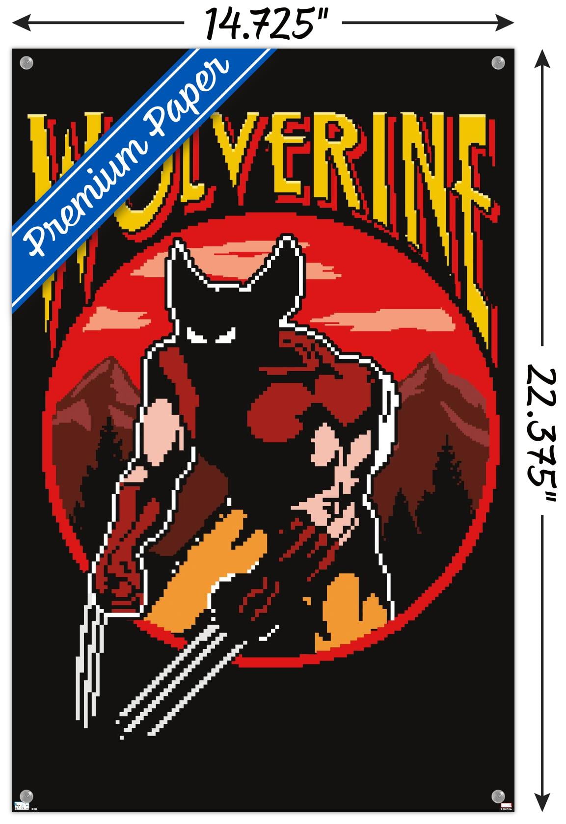 Marvel Comics - Wolverine - Retro Gaming Wall Poster with Pushpins, 14.725" x 22.375"