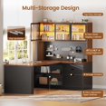 thumbnail image 4 of L Shaped Computer Desk with 3 Drawers, Modern Corner Office Desk with LED Light, Display Cabinet and Pegboard for Home Office, Living Room, 4 of 7