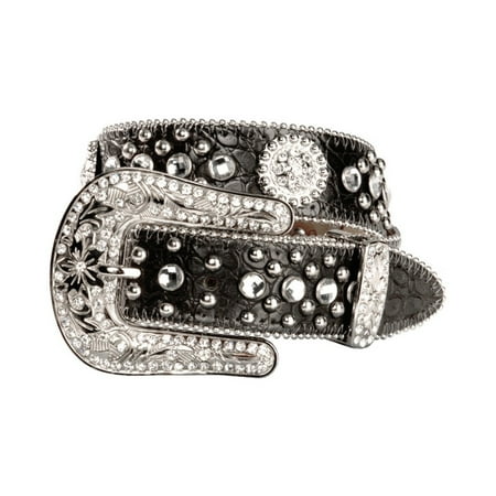Dome Studs Bag - Nocona Girl's Dome Studs Interchangeable Buckle Belt Black 20