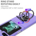 thumbnail image 4 of Allytech Galaxy Z Flip 5 Case with 2 Set Screen Protector, With Ring Holder Stand Shockproof Protective Anti-Scratch Hybrid Case Cover for Samsung Galaxy Z Flip 5 - Purple, 4 of 9