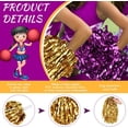 thumbnail image 4 of NOGIS 4 Pcs Cheerleading Pom Poms, Metallic Foil Handle Cheer Squad Team Spirited Fun Pom Poms for Party, Sports Dance Cheer, 30 Grams Weight Each (Purple, Gold), 4 of 7
