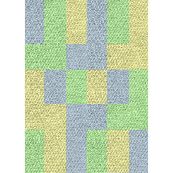 Ahgly Company Indoor Rectangle Patterned Green Novelty Area Rugs, 8' x 10'