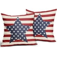thumbnail image 2 of 4th of July Patriotic Pillow Covers 18x18 Set of 2 Blue Star Red Stripe American Flag Outdoor Decorative Throw Pillow Cases Fourth July Decor for Sofa Couch Bed Independence Day Holiday Decorations, 2 of 6