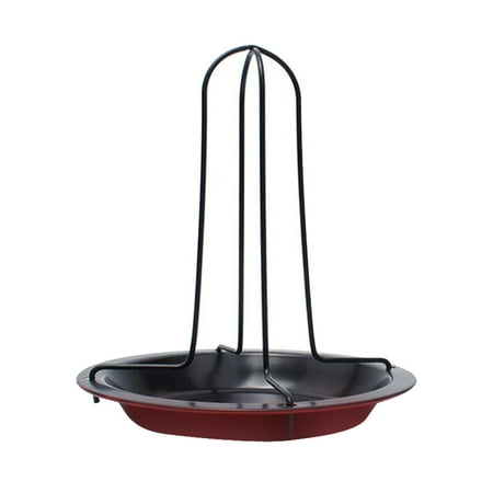 

NUOLUX Portable Detachable Chicken Roaster Rack Carbon Steel Non-stick Vertical Chicken Holder Barbecue Chicken Roasting Stand Outdoor Camping Thickened Grill with Deep Drip Pan 19x17cm
