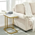thumbnail image 3 of SD 23" H Rectangle  Marble Top  SideTable, Snack Table, Gold/White, 3 of 3